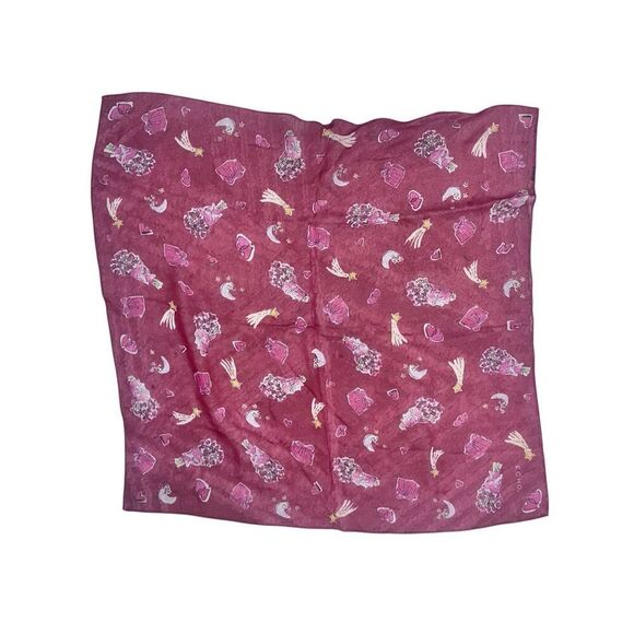 BEAUTIFUL Echo LOVE Red Silk Graphic Print Scarf GOOD CONDITION - Picture 1 of 4